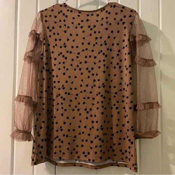 Cato knit blouse with sheer sleeves-medium NWT - Picture 4 of 7